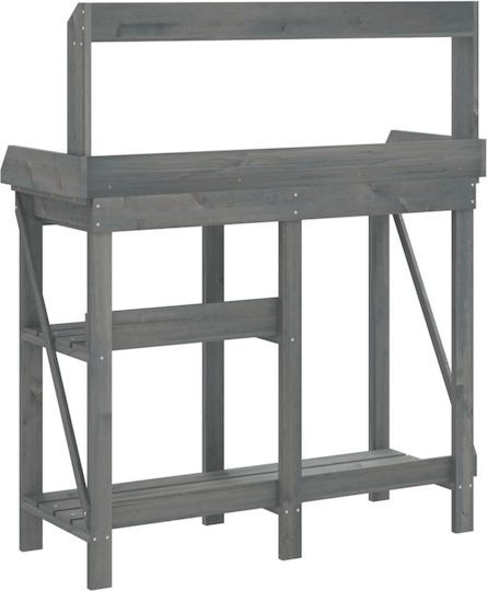 vidaXL Pot Rack Wooden Gray 103cmx43.5cmcm.