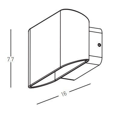 Zambelis Lights Стенен Външен Плафон LED IP54 11W с Топло бяло Светлина Двоен лъч 10x16x7.7εκ.