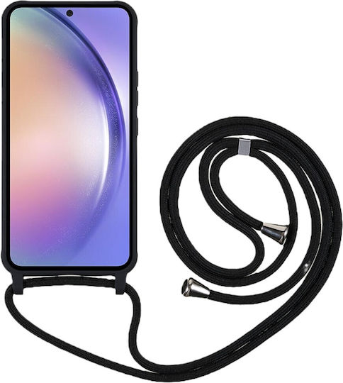 Задна корица Силикон с Каишка Черен (Galaxy A25 5G)