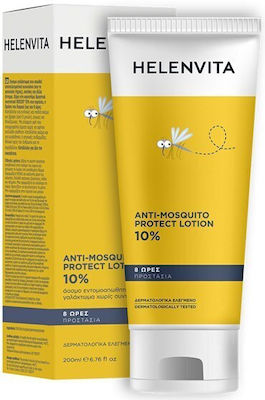 Helenvita Anti-mosquito Protect Lotion 10% Άοσμη Εντομοαπωθητική Λοσιόν Κατάλληλη για Παιδιά 200ml