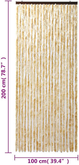 vidaXL Κουρτίνα Πόρτας από Ύφασμα Μπεζ 100x200cm 377377