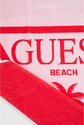 Guess Strandtuch Baumwolle Rot 140x70cm.