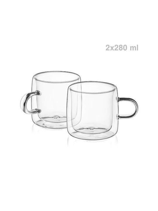 Luigi Ferrero Set of Cups Tea Glass Brown 280ml 1006344 2pcs
