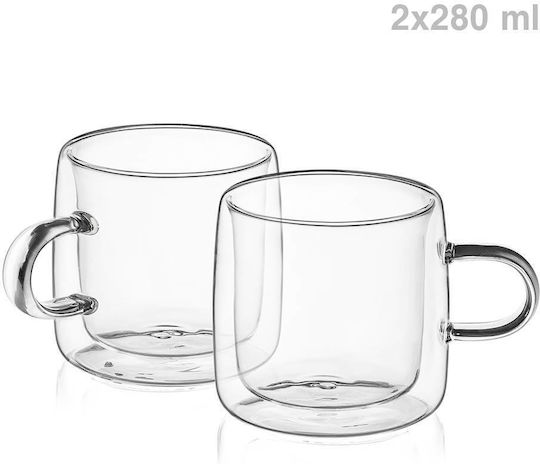 Luigi Ferrero Set Căni Ceai De sticlă Maro 280ml 1006344 2buc