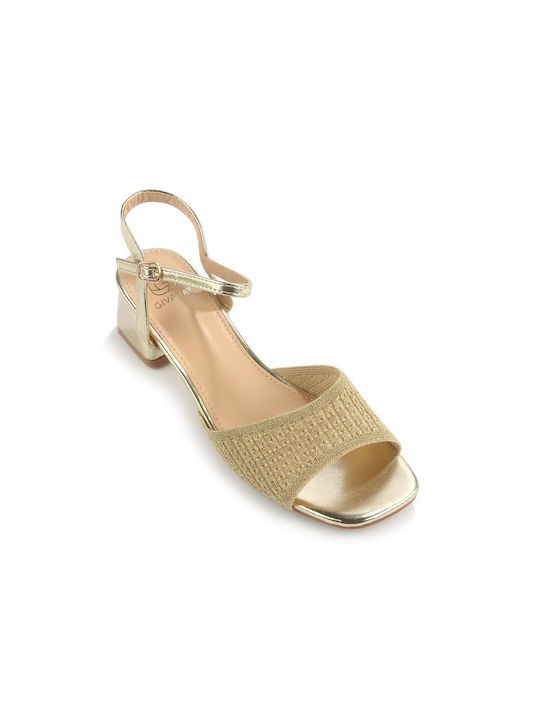 Square Low Heel Sandal Fshoes Sqc69.16 - Fshoes - Gold