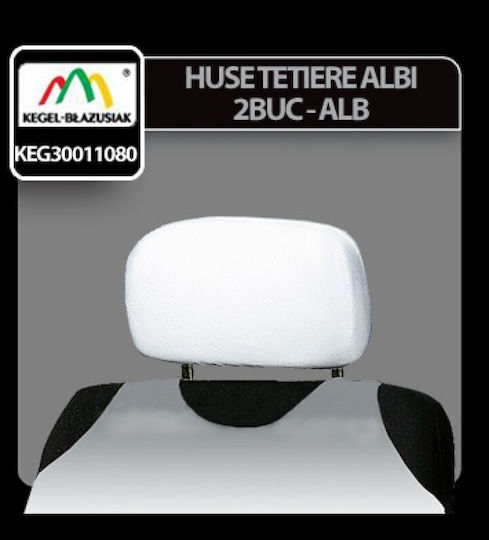 Seat Headrests Cover Albi Kegel 2pcs - White