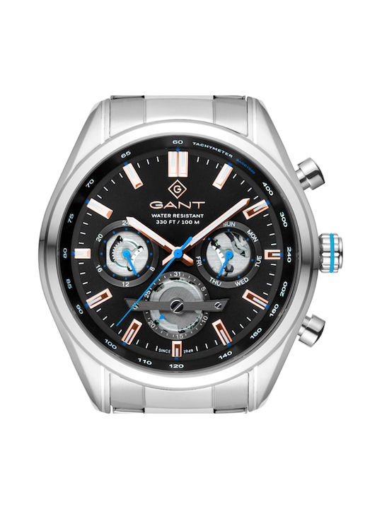 Gant Watch Chronograph Battery with Silver Metal Bracelet