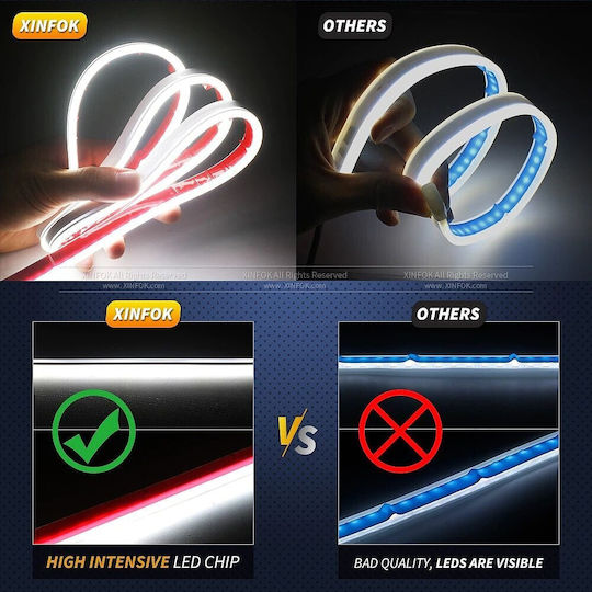Flexible Daytime Running Lights Under The Hood 120cm Drl Led 12v + Wow - 1 Pc