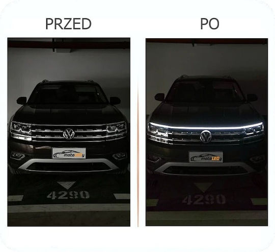 Flexible Daytime Running Lights Under The Hood 120cm Drl Led 12v + Wow - 1 Pc
