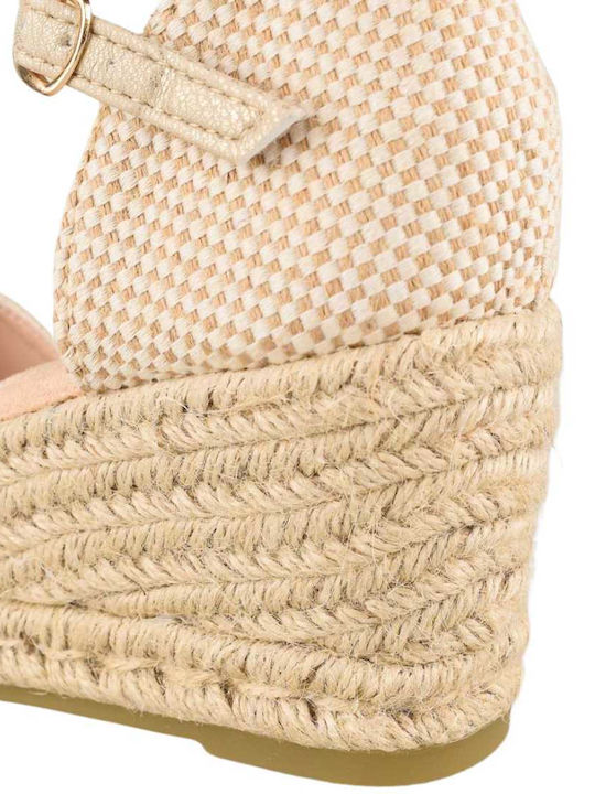 Damenplattformen im Espadrilles-Stil Goldene
