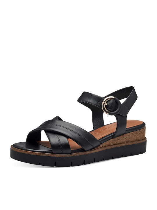 Tamaris Women's Anatomical Platform in Black Color 1-28202-42 003 Black Leather