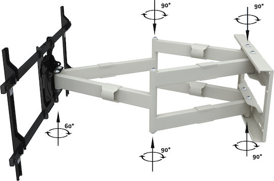 Multibrackets M Universal Long Reach Arm HD 910mm Dual Wall TV Mount with Arm up to 80" and 60kg White