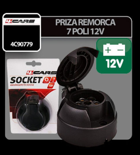 4cars Priză Trailer cu 7 pini 12V