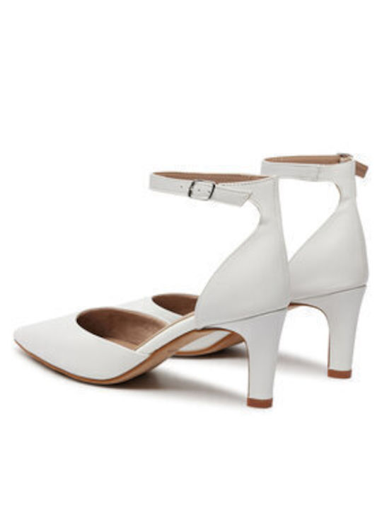 Tamaris Leather White Heels 1-22461-42-117