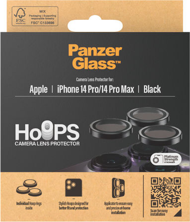 PanzerGlass Hoops Протектор за камера Закалено стъкло Черен за iPhone 14 Pro / 14 Pro Max - iPhone 14 Про / 14 Про Макс