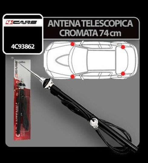 4cars Telescopic Antenna - 74 Cm - Chrome