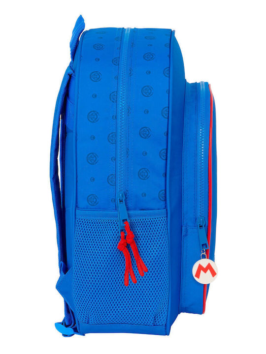 School Bag Super Mario Play Blue Red 32 X 38 X 12 Cm