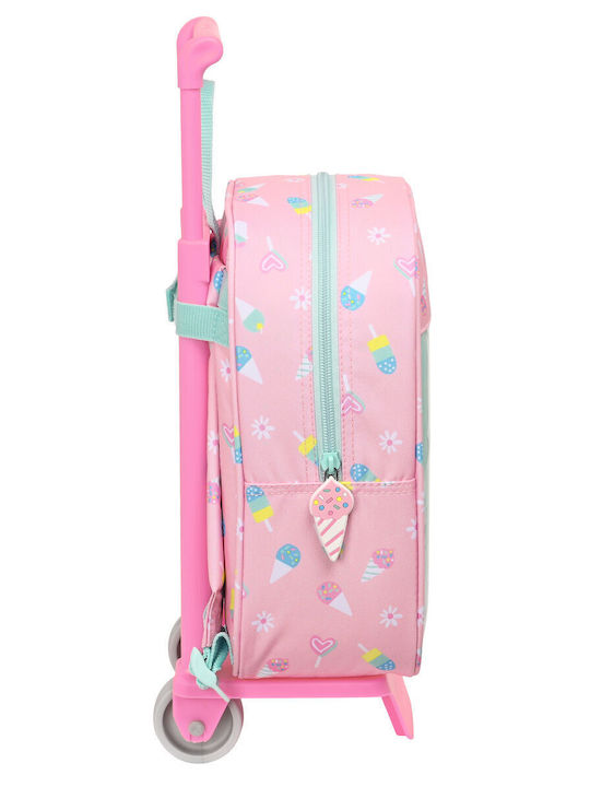 School Bag With Wheels Peppa Pig Ice Cream Green Pink 22 X 27 X 10 Cm