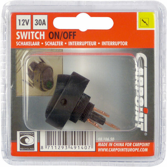 Led' Switch 12v 30a Green Led