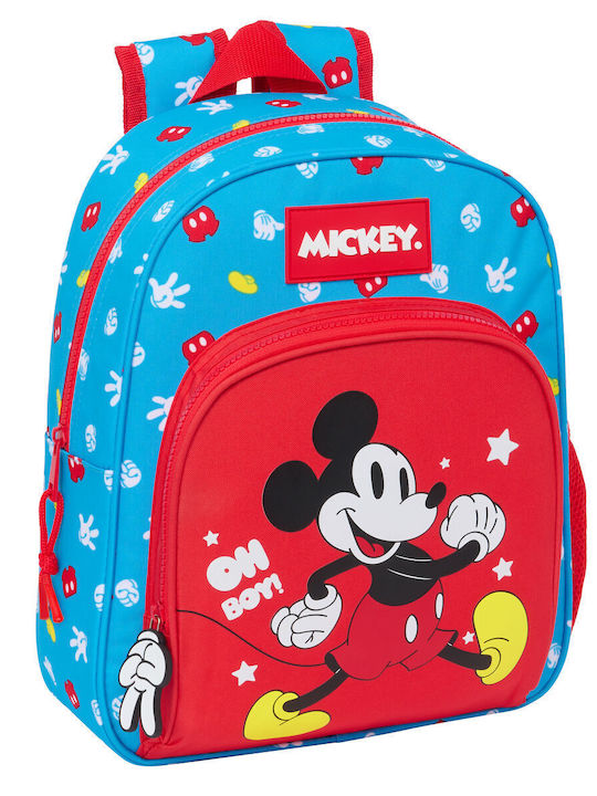 Geantă școlară Mickey Mouse Clubhouse Fantastic Blue Red 28 X 34 X 10 Cm