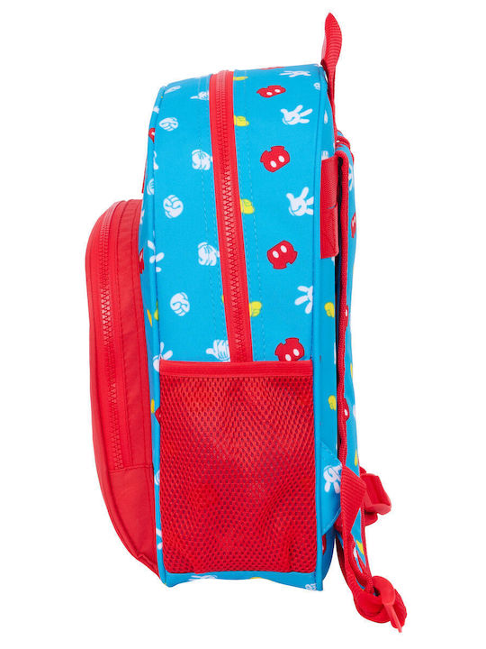 School Bag Mickey Mouse Clubhouse Fantastic Blue Red 28 X 34 X 10 Cm