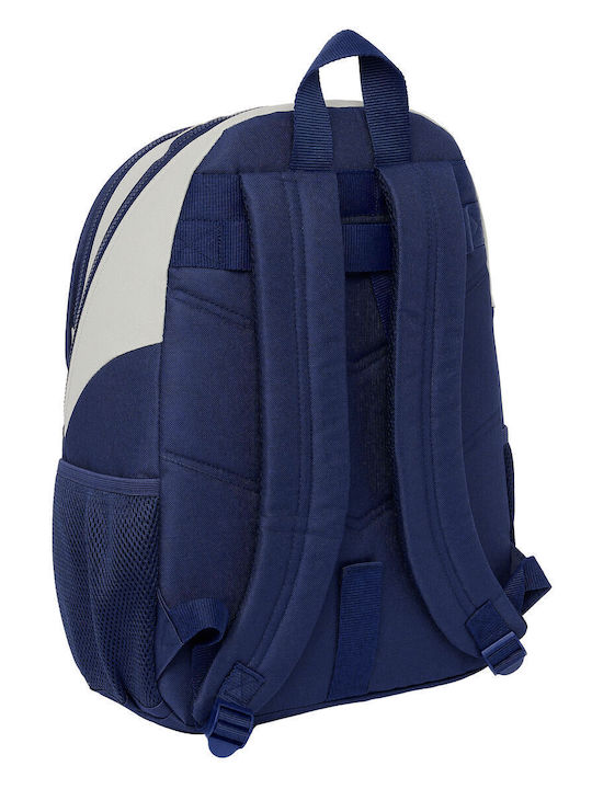 Benetton Varsity Schulranzen Grau Navy Blau 32 x 44 x 16 cm
