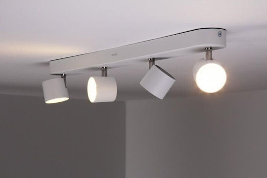 Philips LED Θερμό Λευκό Σποτ με 4 Φώτα σε Λευκό Χρώμα