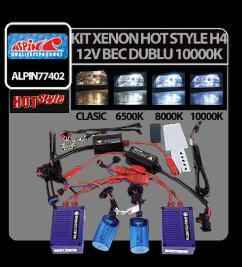 Горещ стил 12V H.i.d. Ксенон - H4 двойна крушка - 10000k - кутия