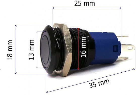 Διακόπτης On/Off Αυτοκινήτου 12V 50000 Λευκό