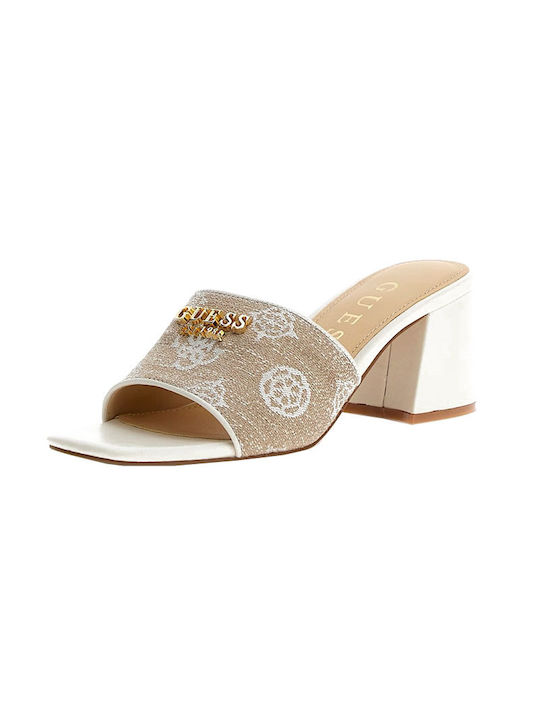 Guess Heel Mules White