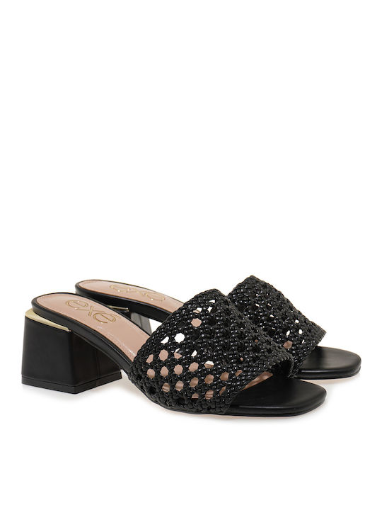 Exe Heel Mules Black