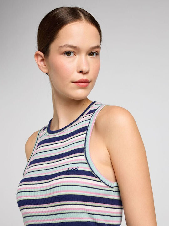 Lee Women's Summer Crop Top Sleeveless Striped Multicolour