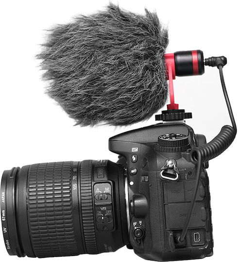 Apexel APL-MIC01 Electret 3.5mm Microphone Shock Mounted for Camera