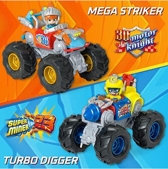 T-Racers Turbo Truck Turbo Digger – Superfahrzeug mit 1 exklusiven Fahrer und 1 exklusiven Fahrzeug. Kompatibel mit anderen T-Racer Autos