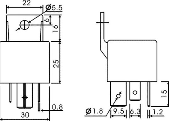 Releu auto Spdt Ucoil 24v Dc 80a Am3-24p ( 5 contacte )