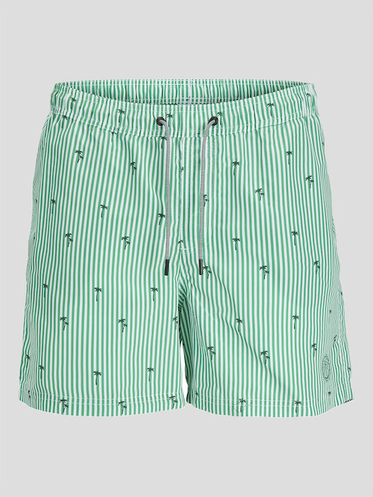 Jack & Jones Ανδρικό Μαγιό Σορτς Green Bee Aqua με Ρίγες