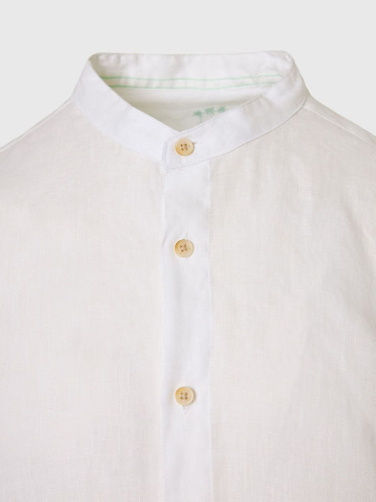 Long-sleeved Linen Shirt White
