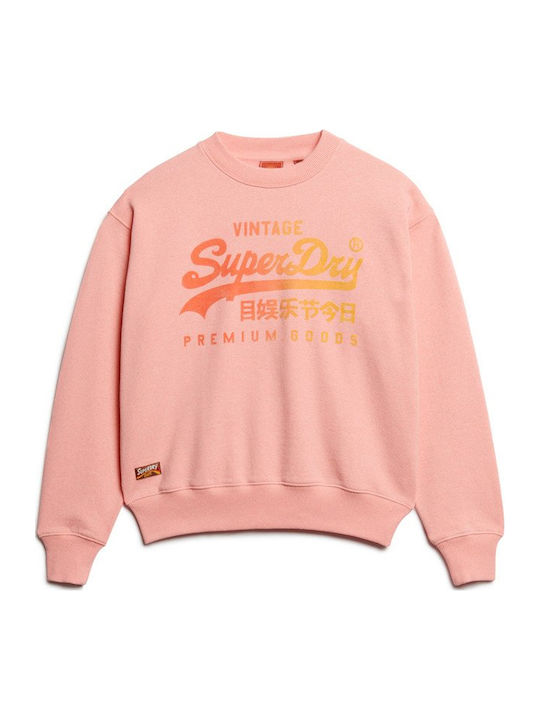 Superdry Tonal Vintage Logo Φουτερ Γυναικeio W2012103a-9qs (9qs/peach Pink Marl)