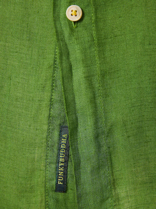 Long-sleeved Linen Shirt Grass Green