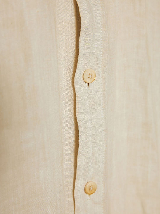 Long-sleeved Linen Shirt Sand