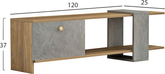 Έπιπλο TV Επιδαπέδιο Φυσικο-stone Texture 120x25x37εκ. Έπιπλο TV Επιδαπέδιο Φυσικο-stone Texture 120x25x37εκ.
