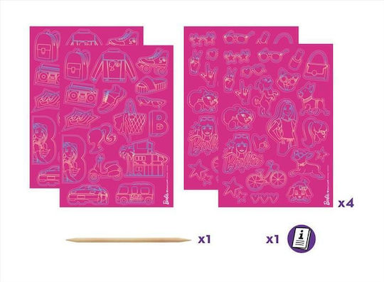 Scratch & Sketch Kreatives Set Kratzen & Skizzieren Sticker Barbie