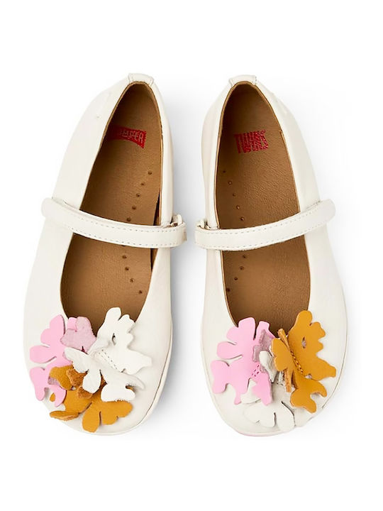 Balerini Albi din Piele pentru Copii Camper Twins (k800587-001)