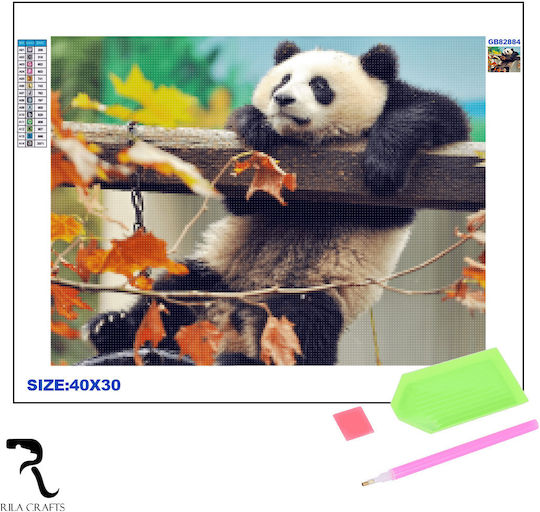 Diamond Mosaic Tapestry Rila Crafts, 30x40cm, Panda