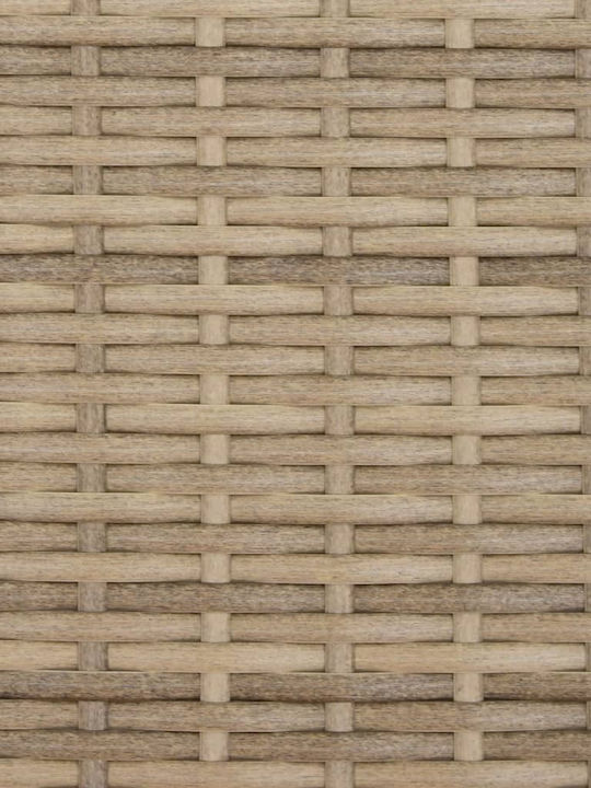 Ξαπλώστρα-Κρεβάτι Διπλό Rattan με Μαξιλάρι & Σκίαστρο Μπεζ 110x201εκ.
