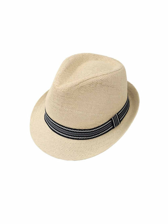 Aquablue Straw Men's Fedora Beige