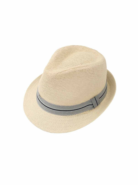 Aquablue Straw Men's Fedora Brown