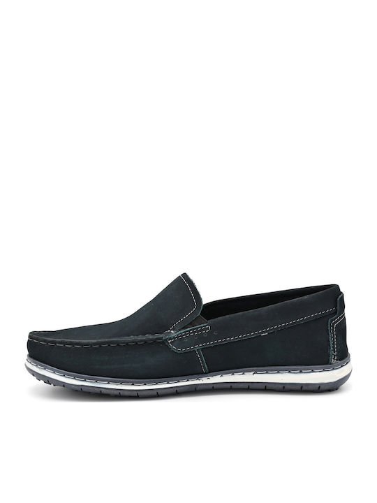Δερμάτινα Ανδρικά Μοκασίνια σε Μπλε Χρώμα