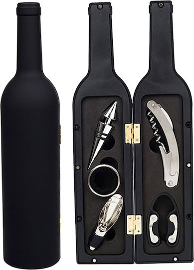 Set Of 6 Wine Accessories, Zola®, Glass-shaped, Black, 32.5x7x1.7 Cm