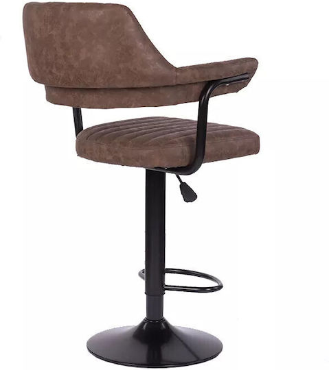 Бар Табуретки с Облегалка и Регулируема Височина Vintage Brown 2 бр